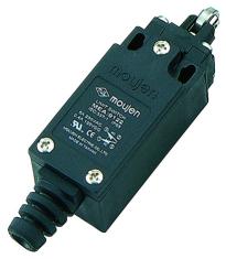 The MEA-9122 is an MEA-Series limit switch. The MEA-9122 has a turned metal pusher with roller.
