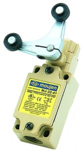 The MJ-3243 is an MJ-Series limit switch, The MJ-3243 has a front facing nylon rollers, with a 90 degree movement.