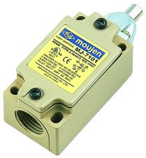 The MJ-7101 is an MJ-Series limit switch, The MJ-7101 has a metal pin pusher.
