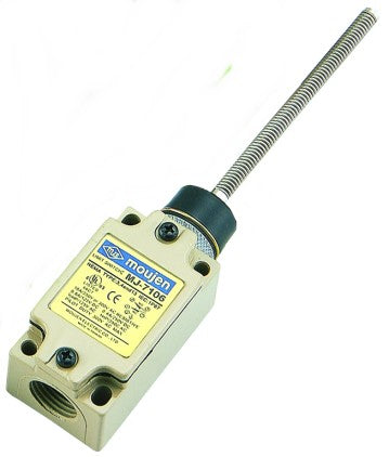 The MJ-7106 is an MJ-Series limit switch, The MJ-7106 has a metal spring coil.
