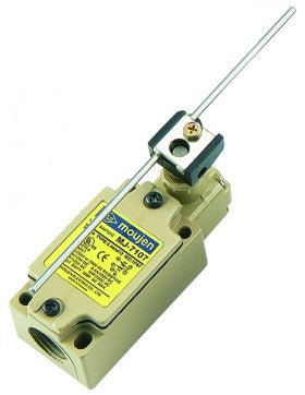The MJ-7107 is an MJ Series limit switch, The MJ-7107 has a side adjustable metal rod, with a 45 degree movement.