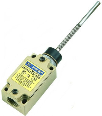 The MJ-7108 is an MJ-Series limit switch, The MJ-7108 has a pusher with side-rotating adjustable roller, with a 45-degree movement.